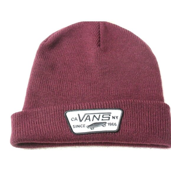 COPY - Vans Men's Milford Logo Patch Beanie Skull Cap Hat OSFA Port Royale Red … - Picture 1 of 3